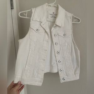 Vanity white jean vest